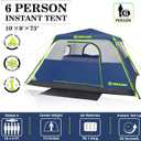 6 Person Instant Tent, Waterproof Pop Up Tents for Camping with Rainfly, 60 Seconds Easy Setup, Automatic Cabin Tent for Family Camping with Expandable Carry Bag & Upgraded Ventilation (6 Person)