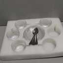 Espresso Cups, 3.2 oz Small Demitasse Clear Glass Espresso Drinkware, Set Of Cups, Saucers and Stainless Steel mini Spoons + Free Glass Spoons (set of 4)