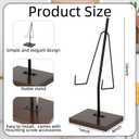 RattanView Picture Stands for Display Metal Frame Wooden Base Plate Holder for Display Wooden Base Black Picture Frame Easel Stand for Home Office Tabletop Book Platter Photo Plaque Holder