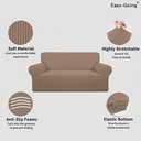 Easy-Going Stretch Loveseat Slipcover 1-Piece Sofa Cover Furniture Protector Couch Soft with Elastic Bottom for Kids Polyester Spandex Jacquard Fabric Small Checks (Loveseat, Camel)