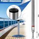 3/4" Boat Seat Pin Post,16-Inch Height Marine Aluminum Alloy Pedestal Base Post for Stable Load Bearing, Lock-in Non-Threaded Boat Seat Pedestal Post, 1.5-Inch Diameter Fits Most Boats(1-Pack
