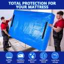 Demiwise Heavy Duty Mattress Bags for Moving and Storage, Extra-Thick King Size Mattress Bag for Moving with 12 Handles, Reusable and Durable Storage Bag Protector with Zipper, Blue
