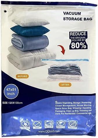 Pack of 4, 50 Pieces Super Jumbo Vacuum Storage Bags for Storage Organization, size 51"x47" 