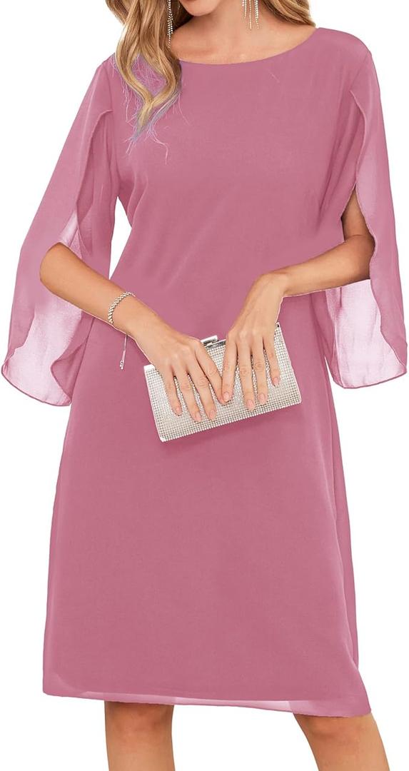 GRACE KARIN Womens Chiffon Dresses Flutter Sleeve Party Wedding Cocktail Dress 
 16