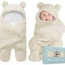 BlueMello Baby Swaddle Blanket | Ultra-Soft Plush Essential for Infants 0-6 Months | Receiving Swaddling Wrap Beige | Ideal Newborn Registry and Toddler Boy Accessories | Perfect Baby Girl Shower Gift