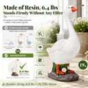 GIGALUMI 19" Large Porch Goose Statue, Durable Resin Garden Decor, Hand-Painted Animal Sculpture Indoor Outdoor, Patio Lawn Yard Art Ornaments, Birthday Housewarming Gift for Women Mom Grandma Friends