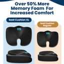 Everlasting Comfort Doctor Recommended Memory Foam Seat Cushion for Office Chairs & Car - Ergonomic Office Desk Accessories - Cushions for Tailbone Pain Relief, Sciatica (Black, XX-Large)