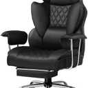 GTRACING Gaming Chair,Office Chair with Pocket Spring Lumbar Support, Ergonomic Comfortable Wide Office Desk Computer Chair with Outward Fixed Soft Armrests and Footrest (PU Leather, Black)