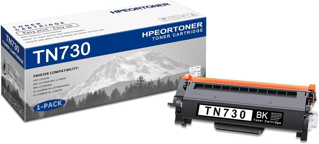 1 PK TN730 Black Toner Cartridge 1,500 pages High-Yield Compatible, TN730, Replacement for Brother DCP-L2550DW MFC-L2710DW MFC-L2750DW MFC-L2750DWXL HL-L2350DW HL-L2370DW HL-L2390DW HL-L2395DW Printer