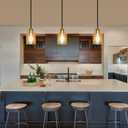 Black Brass Pendant Lights Kitchen Island - Clear Glass Pendant Light Fixture Multiple Stems Rods 3 Units 12 Inch 3 Units 4 Inch (2 Pack Black Brass Downrod)