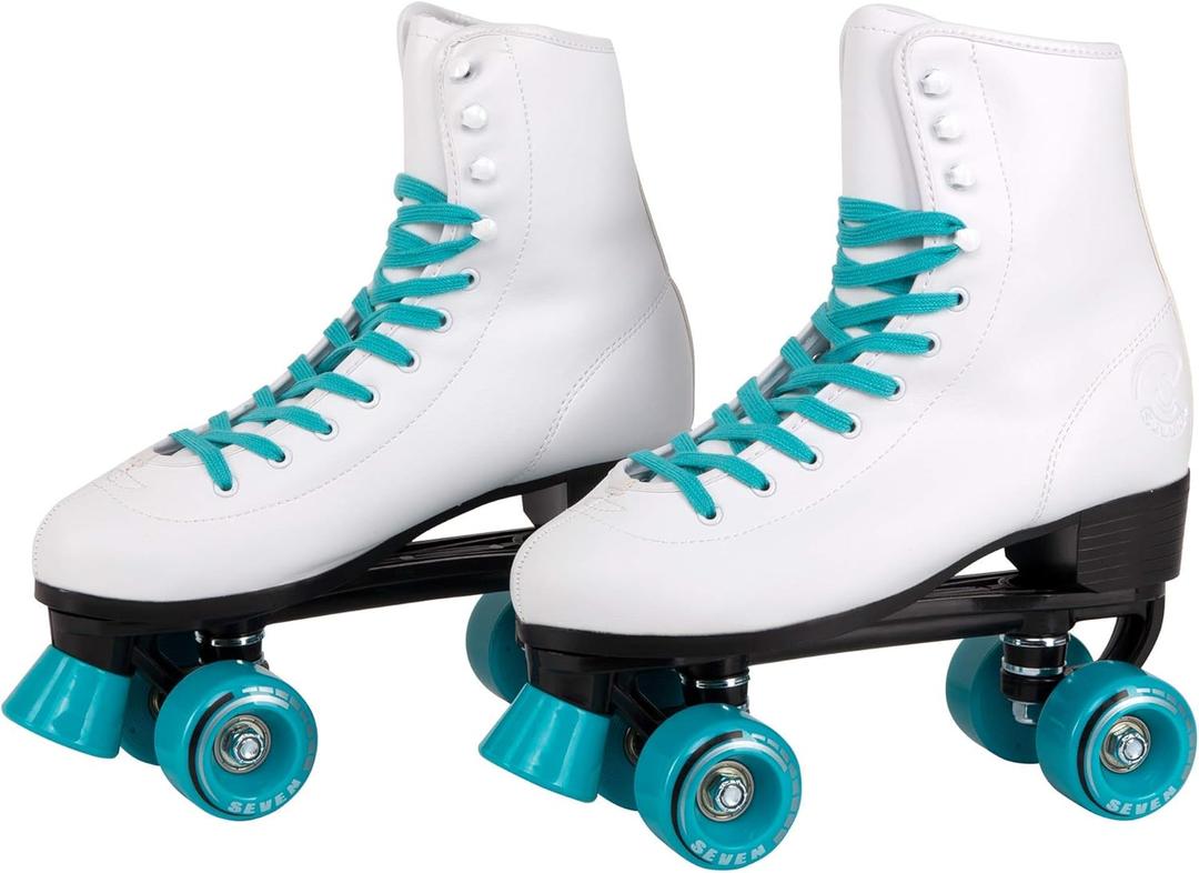 C SEVEN C7skates Quad Roller Skates | Retro Design (Women's 9 / Men's 8, Teal)