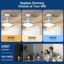 Roomratv Ceiling Fans with Lights,52 inch Smart Ceiling Fans with Dimmable LED Light Compatible with Google Home Alexa App Control(white