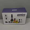 Ganiza Immersion Blender, Max 1200W Heavy Duty Hand Blender with Time Display & Variable Speed Trigger, 9-in-1 Electric Handheld Mixer with Chopper Whisk Frother Beaker Ideal for Soup Puree Smoothies (Black)