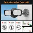 LEPOWER 3000LM Flood Lights Outdoor, 28W 5500K LED Security Light Switch Controlled, IP66 Waterproof Outdoor Lights, Wall Mount Exterior Flood Light with 2 Adjustable Heads Floodlights Outside