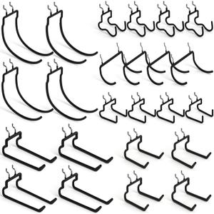 INCLY 24 Pack Heavy Duty Pegboard Hooks, 1/4" Pegboard Drill Holder Tool Utility Hooks, Peg Board Tool Hangers Accessories for Hanging Power Tools, Drill, Hammer, Workbench, Garage