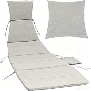 Hanging Lounge Chair Replacement Cushion and Umbrella Set Rust Color, Quick-Dry, Fade-Resistant, Weatherproof Outdoor Set with High-Density Foam (Light Gray) 88.5 x 27 x 2 inches 