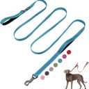 Fida 10ft Heavy Duty Dog Leash with 2 Comfortable Padded Handles, Traffic Handle & Advanced Easy Snap Hook, Reflective Walking Lead for Large, Medium & Small Breed Dogs,Blue