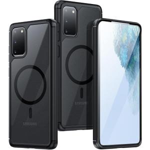 For Samsung Galaxy S20 Magnetic Case - [Compatible with Magsafe Accessory][Military Drop Protection] Soft TPU Bumper + Translucent Matte Back Cover for S20, Matte Black