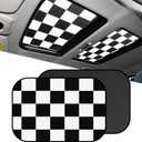 2 PCS Car Sunroof Sunshade, Sun Protection Car Roof Cover, Foldable UV-Resistant Reflector Breathable Sunshade Canopy, Auto Accessories Fit for Mini Cooper, Clubman, Countryman (Chequer)