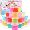 24 Pack Mini Slime,Clear Slime Party Favors,Non-Sticky, Soft & Stretchy Slime Kit for Classroom Rewards,Christmas Stocking Stuffers, Goodie Bag Stuffers,Easter Basket Stuffers for Kids Boys Girls