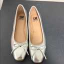 Women's Comfortable Round Toe Ballet Flats Dress Shoes, Silver, Size 9