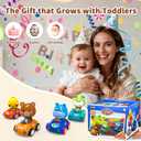 Press to Go Car Toddlers Toys for 1-3, Push Go Animal Racing Car Set 4 Pack, Baby Infant Playing Vehicle Toys 6-12-18 Months, Birthday Gifts for 1-2 3-4 Years Old Boys Girls