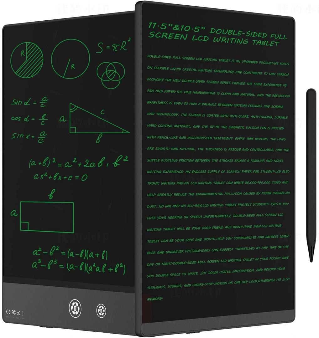 LCD Writing Tablet for Adults- 10.5 LCD Writing Tablet,Double-Sided Full Screen,Digital Notepad for School,Office,Home,Erasable,Reusable