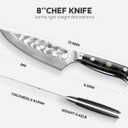 Damascus Chef Knife: 8-inch Razor-Sharp Japanese Chef Knife with VG10 Steel Core, Full Tang G10 Handle, NSF Food-Safe Professional Kitchen Knife with Sheath, Knife for Men Women, Fathers day