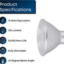 Feit Electric LED PAR30L Bulbs, 75W Equivalent, Dimmable, 3000K Bright White, 750 Lumens, 22 Year Lifetime, E26 Base, PAR30 Flood Lights, Spotlight Bulb,Weatherproof, 2 Pack, PAR30LDM/930CA/2