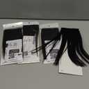 Moresoo Black Tape in Hair Extensions Real Human Hair 20Pcs Jet Black Hair Extensions Tape in 10 Inch Short Glue in Extensions Human Hair 30G Straight Hair Color #1