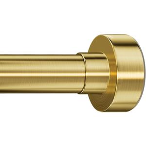 YNL Tension Curtain Rod 34-66 inches-Never Rust, Non-Slip, No Drill Adjustable Spring Tension Rod for Laundry Door Closet Small Window Stainless Steel, Brushed Gold