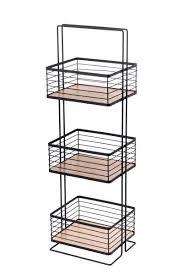 3 Tier Floor Caddy With Bamboo Shelves