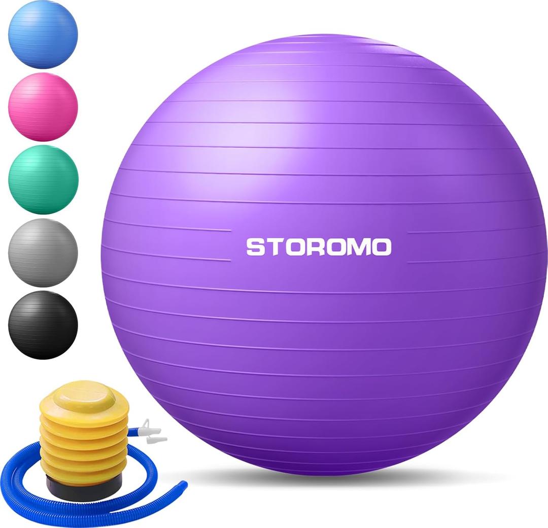 Anti-Burst Pregnancy Exercise Ball  High Weight Capacity Stability Ball for Yoga, Pilates & Labor Support, Eco-Friendly PVC Fitness Ball for Moms, Includes Pump (45cm-95cm) (Purple)