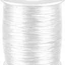 Anezus White Nylon Cord, Nylon Craft String, Silky Satin Rattail Cord Beading String for Braided Bracelets, Pendants Necklace, Macrame Keychains, Lanyards, Drawstring Bags, DIY Crafts, Sewing Projects