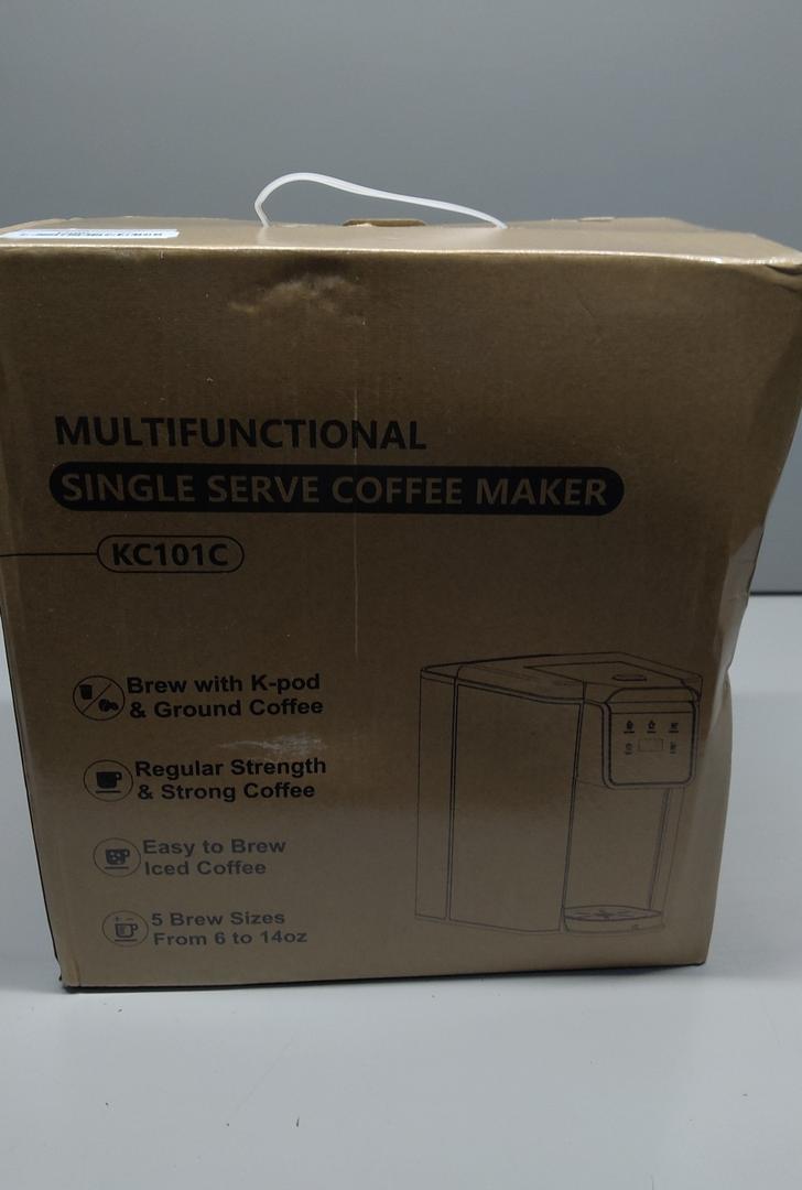 Horavie Single Serve Coffee Maker for K-Cups & Grounds, Hot & Iced Coffee Maker, Strong Button Feature, 6 to 14oz Brew Sizes, 50oz Removable Reservoir, Fit 6.5" Mugs, Stainless Steel, Black