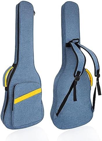 MUZNOTE Electric Guitar Bag, Electric Guitar Case Padded Electric Guitar Gig Bag 0.4 Inch Padding Soft Guitar Case with Neck Strap, Back Hanger Loop, Blue