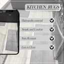 Kitchen Rugs Sets of 2 PCS  Kitchen Mats for Floor 20x30/20x48 Inch Non Slip Washable Rug Set, Non Slip Floor Mats Made of 100% Polyester Soft and Anti-Slip Standing Kitchen Runner Rug, Grey