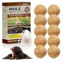 Mole & Gopher Repellent Balls for Yard, 10 Packs Plant-Based Outdoor Scent Barrier, Safe Around Kids & Pets, Long-Lasting Yard