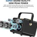 SUPNIU Wireless Voice Amplifier Professional Karaoke Machine with 2 UHF Microphones for Adults, 320W Peak Bluetooth Speaker PA System Treble & Bass for Home Party Wedding Outdoor Christmas Events L400