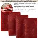 Newbridge Sienna Red Fancy Leaves Damask Fabric Holiday Tablecloth, 60 x 84 Inch Rectangle, Elegant Swirling Leaf Pattern, No Iron Soil Resistant Dining Room Party Table Cover