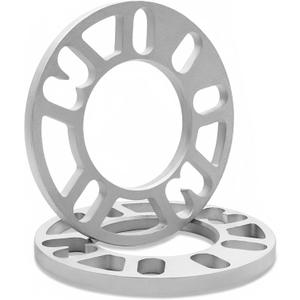 2 Pack Universal Wheel Spacers, 0.39"(10mm) Die Cast Replacement Aluminum Spacer for 4 & 5 Lugs Wheels/Rims, Fits 98 to 120mm Multiple Bolt Pattern, 4x100, 4x108, 4x110, 5x114.3, 5x4.5, 5x120 (Silver)