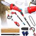 Ecarke Electric Pole Saw Compatible with Milwaukee 18V, 8 Inch Tree Trimmer Cutter, 16FT Max Total Reach, Cordless Chainsaw, 26ft/s Cutting Speed Pruner for Tree Trimming, Branch Pruning (Tool Only)