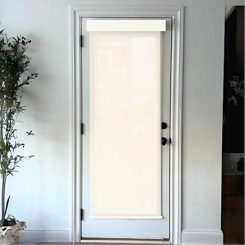 Blinds House Solution, Cordless Roller Shades Outside Mount 1%, 3%, 5% Openness Light Filtering Roller Shades for Home, French Doors, Kitchen, Easy to Install, Privacy & UV Protection