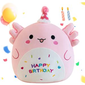 Gudisi Axolotl Plush Adorable Axolotl Stuffed Animals Soft Birthday Gift Axolotl Plushies Pillow for Kids Boys Girls Pink 8 inch