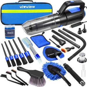 25PCS Car Cleaning Kit, Car Detailing Kit Interior with High Power Handheld Vacuum Cleaner, Windshield Cleaner, Cleaning Gel, Professional Auto Accessories for Men, Women