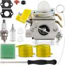 MOTOALL C1U-H60 Carburetor Blower for Homelite Ryobi RY28100 RY28120 RY28121 RY28140 RY28141 RY28160 RY28161 25cc 26cc 30cc Trimmer with AC04122 Air Filter Kit