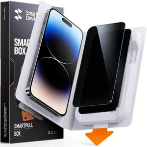 2 x SMARTDEVIL 2 Pack for iPhone 14 Pro Privacy Screen Protector, Military Grade Shatterproof, 9H Hardness, Anti-Spy Tempered Glass, Fast & Easy Instlltion, Case Friendly