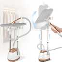 Steamer for Clothes,1800W Professional Clothes Steamer | Rotating Iron Board, 30S Heat, 2L Water Tank, Adjustable Dual Rods, 10 Fabric Modes, Leak-Proof for Luxury Fabrics