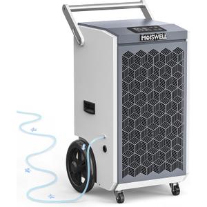 260 Pints Commercial Dehumidifier with Pump and Drain Hose for Basements, Heavy Duty Commercial Grade Dehumidifiers for Large Spaces, Warehouse, Industry Water Damage Unit, Auto Defrost