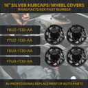 Dasbecan Hubcaps Compatible with 1998-2023 Ford E150 E250 E350 Econoline Van 16 inch 8 lugs Wheel Cover Hub Caps Replaces# F8UZ-1130-AA F7UZ-1130-AA F8UA-1130-AA F7UA-1130-AA Black